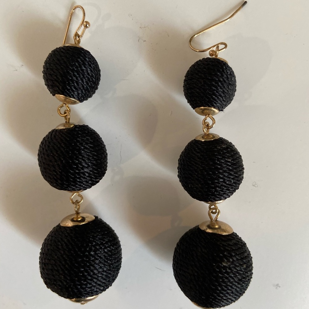 Black Drop Statement Earrings